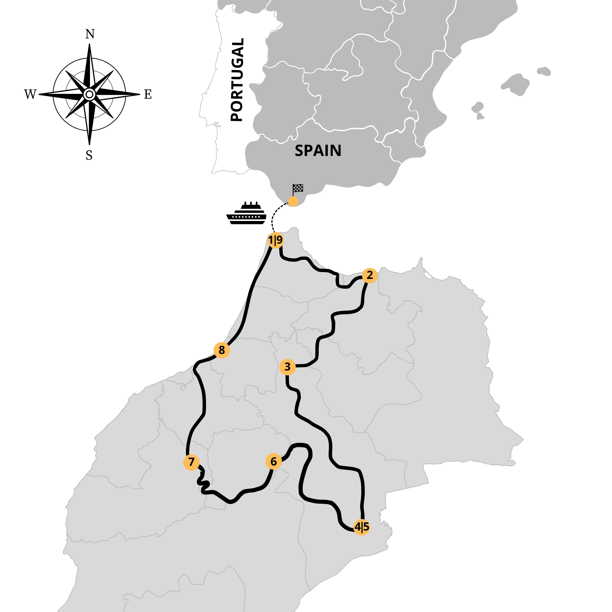 itinerário de viagem BMW GS em Marrocos