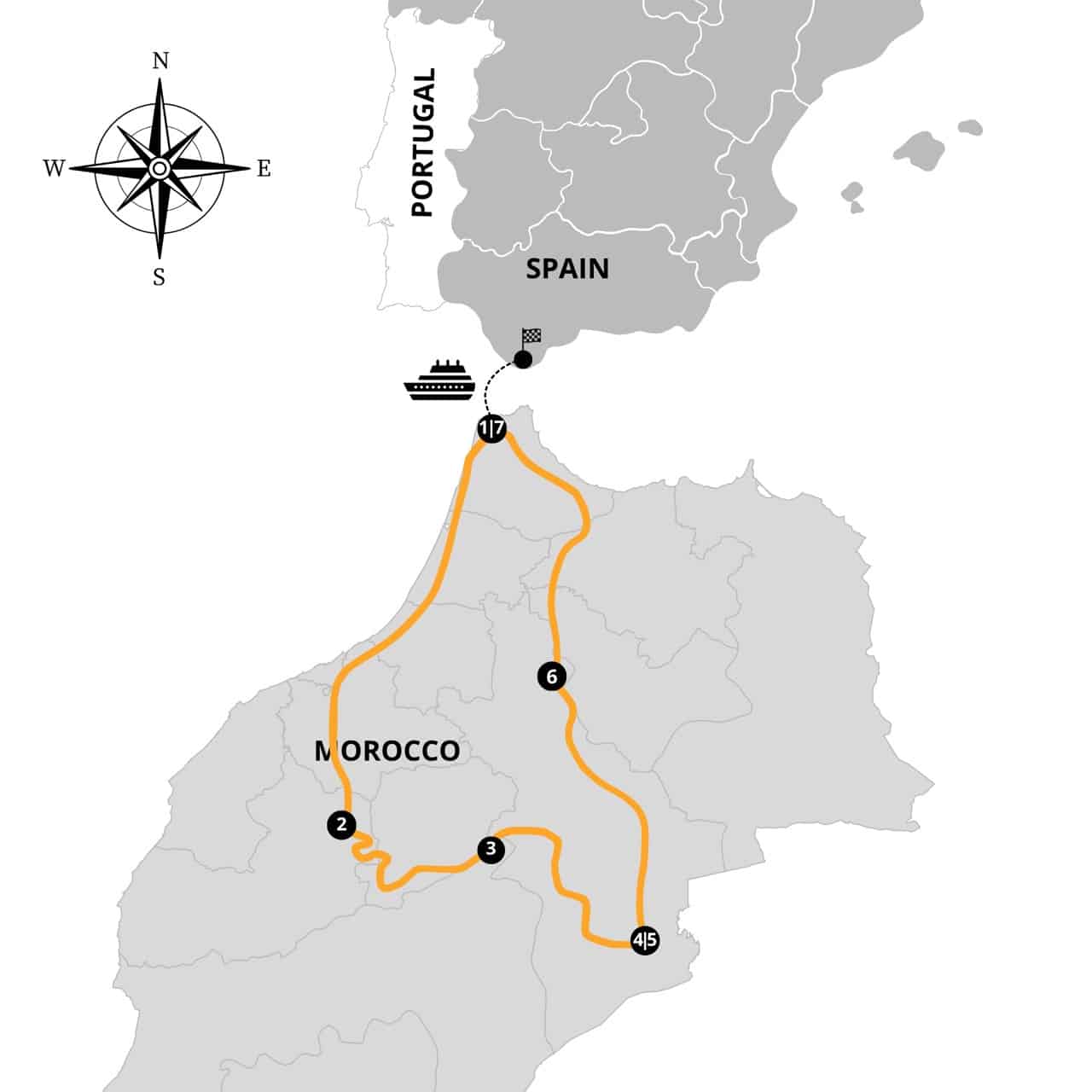itinerário de viagem BMW GS em Marrocos