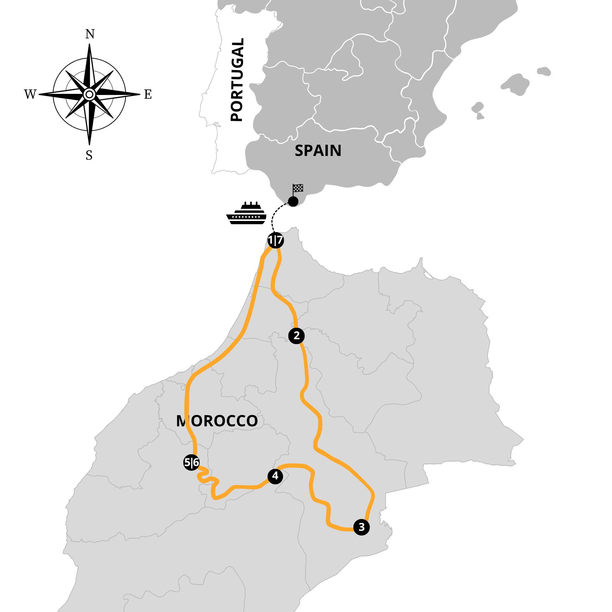 itinerário de viagem BMW GS em Marrocos
